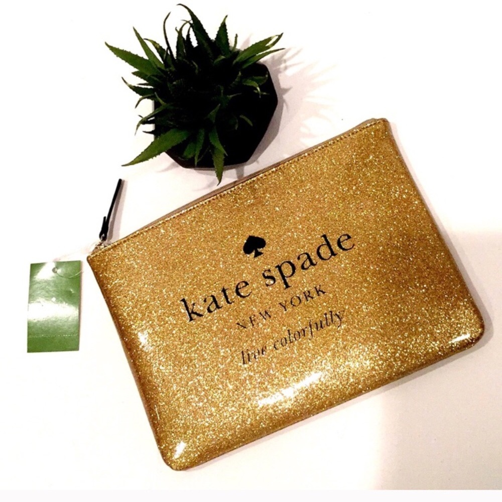 Kate Spade gold clutch new without tag